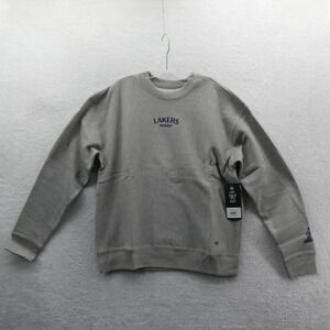'47 Sweatshirt Mens Medium Lakers Los Angeles Gray Crewneck Fleece NBA